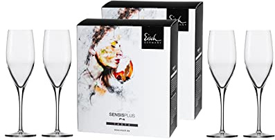 Eisch 4-teiliges Gläser-Set im farbigen Geschenkkarton, Superior SensisPlus, Spülmaschinenfest - Champagnergläser