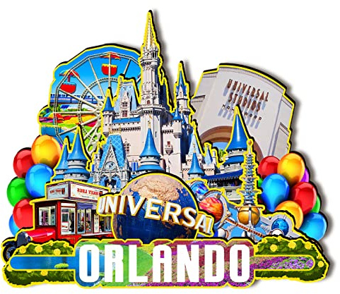 USA Orlando Holzmagnet, 3D-Kühlschrankmagnete, Reisesammlerstück, Souvenirs, Dekorationen, handgefertigt, 4