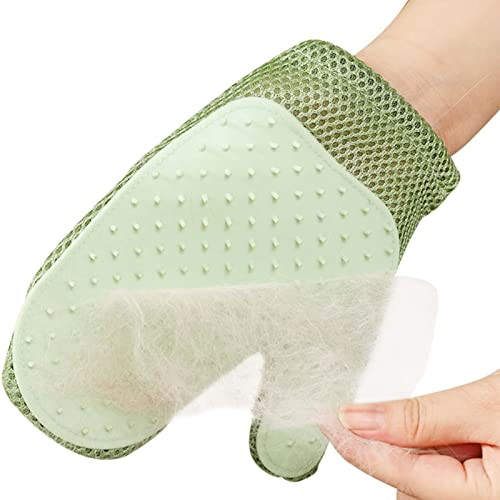 FASSME 5 Haustierpflegehandschuhe,Katzenbürsten-Handschuhe für sanftes Häuten - Cat Handschuhbürste schützt die Hand vor Biss für Berührungshunde, Katzen und