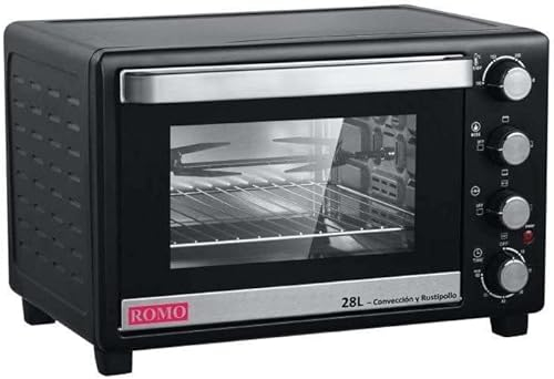 Suinga - Horno Eléctrico Sobremesa Convención y Rustidor 28L. 2000W. Temperatura hasta 230ºC, Temporizador con Apagado 60Min. Color negro
