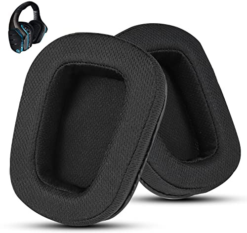 Wzsipod Tessuto sostituzione padiglioni auricolari per Logitech G933 Gaming Headset, si adatta anche G35 G935 G930 G635 G633 G633S G533 G430 G431 G432 G433 G332 G230 G231 G233 Headphone（nero）