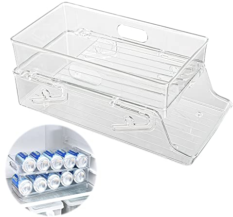 VOSSOT Organizador de latas para frigorífico, dispensador de latas para frigorífico, dispensador de latas de frigorífico, botellas organizadoras para latas de 250 ml/330 ml, latas de bebidas, cerveza,