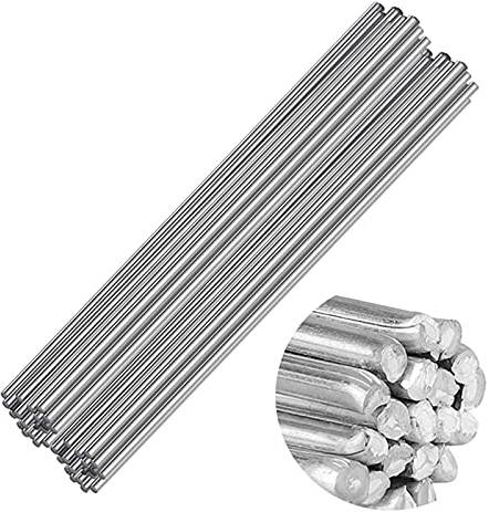 Bekasa 50 Stück Aluminium-Löt-Schweißstäbe, WIG Alu Schweißdraht Schweißstäbe 2mm Alu Schweißdraht WIG Schweißstäbe mit Enthält Flussmittelpulver Niedrigtemperatur für Stahlwerk(33cm Lang)
