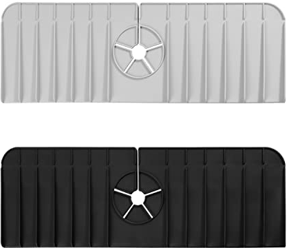 YiliYa 2PCS Alfombrilla de Grifo de Silicona, Alfombrilla de Goteo, Alfombrilla de Silicona para Grifo, protección contra Salpicaduras para encimera, Fregadero, Cocina, Autocaravana, baño, Bar