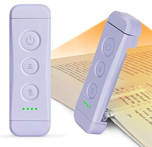 Glocusent Reading Light Book Light Clip On,Eye Caring Reading Lights for Books in Bed, 3 Colours & 5 Brightness Dimmable, Portable & FlexibleLong Lasting up to 80 hrs, Perfect for Book Lover