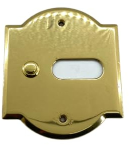 Campanello un pulsante in ottone lucido pulsantiera porta ingresso artigianato Made in Italy