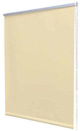 Klemmfix Verdunkelungsrollo 40cm Thermo Klemmrollo, stufenlos einstellbar bis 160cm Länge, Blickdicht, ohne Bohren (Beige)
