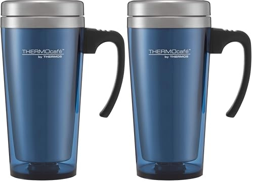 THERMOcafé by THERMOS Translucent Travel Mug, Blue, 1 Count, Pack of 2