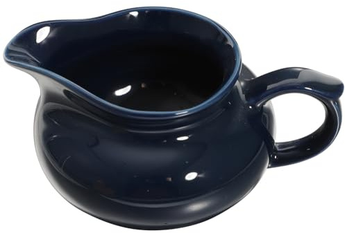 UPKOCH Sauciere Sauciere Aus Keramik Kleine Soßenkanne Mit Glattem Griff Milchkännchen Aus Porzellan Ausgießer Für Salatdressing Brühe Sahne Milch Blau