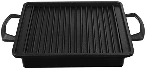 Gril extérieur électrique Poêle à frire antiadhésive Plaque de cuisson for barbecue sans fumée Poêle à griller Barbecue binaural Plateau de cuisson Plaque for steak Poisson Poulet Légumes 16,5 x 14,5