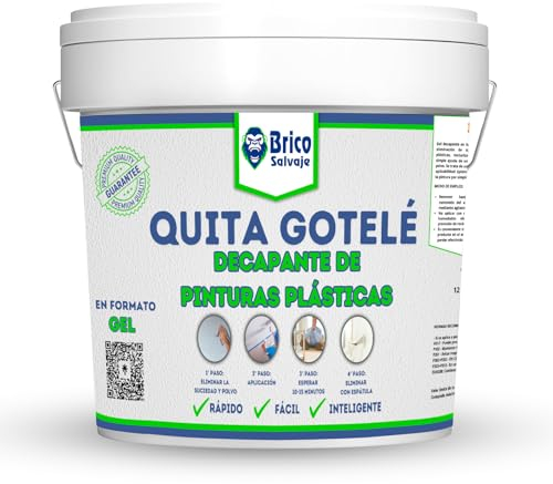 BRICOSALVAJE Quita Gotelé al Agua para Pinturas Plásticas | Decapante de Pinturas | Gel Verdoso | Fácil Aplicación (14 Litros)