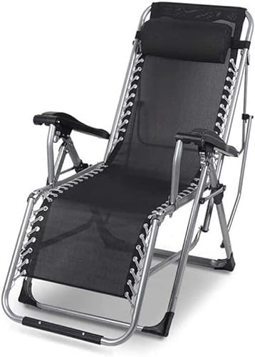 OUZBEM Klappbarer Schwerelosigkeitsstuhl, Liegestuhl für Büro, Strandstühle mit Verstellbarer Armlehne, atmungsaktiver Lounge-Stuhl Vision