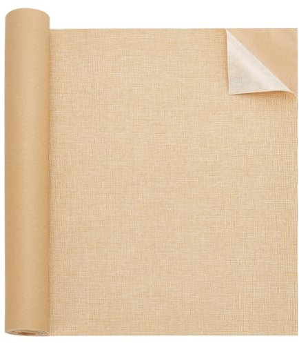 BENECREAT 2m Toppe di Riparazione In Lino Fine Beige, Nastro Adesivo per Tappezzeria In Tessuto Autoadesivo Da 40cm, Arredamento, Divano, Abbigliamento, Giacche, Mestieri