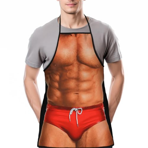 ZKGYUS Küchenschürze Sexy Lustige Neuheit Kochen Barbecue Party Cosplay Schürze Grillen Schürze Frauen Küche Schürze Männer Geschenk