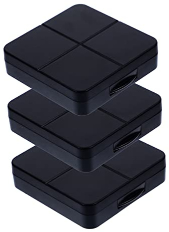 WATIIFUFU 3 Sets Black Travel Contact Lens Cases with Mirror, Portable Pp Material Lens Containers Protecting Eyes from Damage, for Daily Use and Travel