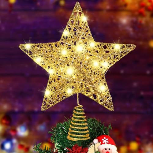 Estrella Dorada para Árbol de Navidad - Punta Decorativa para Árbol