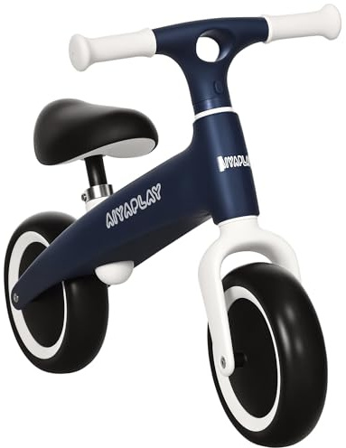 AIYAPLAY Bicicleta sin Pedales para Niños de 18-36 Meses Bicicleta de Equilibrio con Asiento Ajustable en Altura Carga 25 kg 67,5x32x44 cm Azul