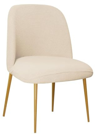 Genérico Fundas para sillas de Comedor con Respaldo Curvo, Fundas elásticas para sillas de Comedor de 1/2/4/6, Set de 1 en Verde Guisante y Beige
