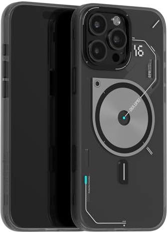 Aulumu A16 Cover per iPhone 16 Pro Max Custodia Magnetica Termica | Controllo Fotocamera | Tecnologia IMD | Compatibile con MagSafe | Avvolgimento Completo | Touch Grigio Traslucido