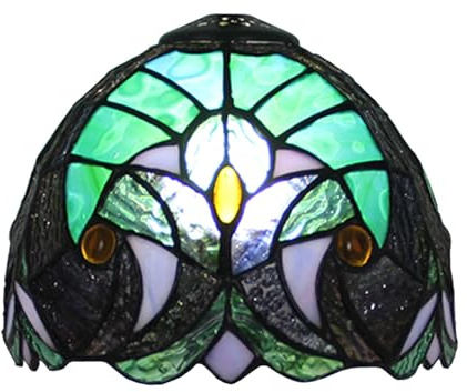 Tiffany - Paralume in vetro colorato, stile vintage, 20,3 cm, per lampade da tavolo e lampade da scrivania, stile barocco
