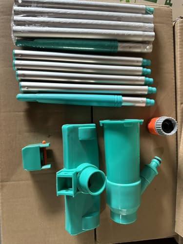 Poolsauger Staubsauger, dellyy Pool Staubsauger, Bodensauger für Pool mit Teleskopstange & Bürste & Laubsack, Staubsauger für die Reinigung des Bodens des Schwimmbeckens