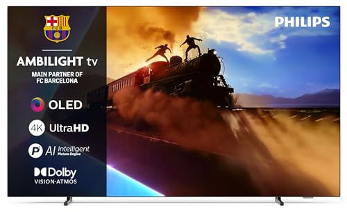PHILIPS Ambilight 65OLED760 4K OLED Smart TV - 65 Inch Display with P5 AI Perfect Picture Engine, Ultra HD, Titan OS, Dolby Vision and Atmos Sound, Works with Alexa and Google Voice Assistant