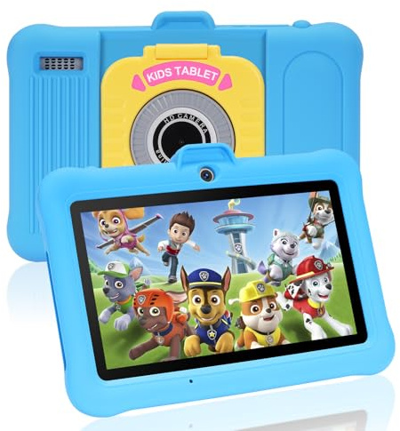 TABTIVI 7 Inch Android Kids Tablet, 8 (3+5) GB RAM, 64GB ROM (TF 128GB), GMS Certified, Pre-Installed Apps, Educative, Parental Control, WiFi, Blue