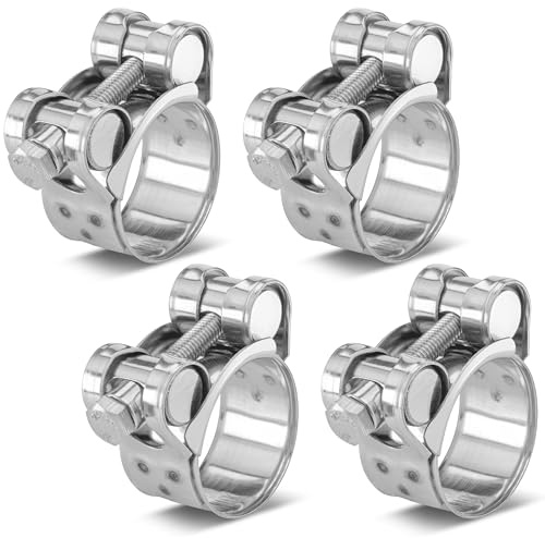 Poppstar Gelenkbolzenschelle Edelstahl 26-28mm (18mm Bandbreite, W4 Schlauchschelle), 4 Stück