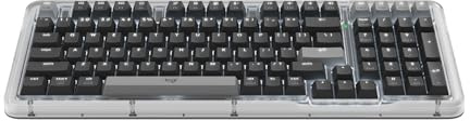 Logitech Alto Keys K98M Wireless Mechanical Clicky Keyboard, Customizable Keyboard with Vibration Absorbing Gasket, Backlit Keys, Bluetooth, USB-C Charging, for PC, Mac, Laptops - Graphite