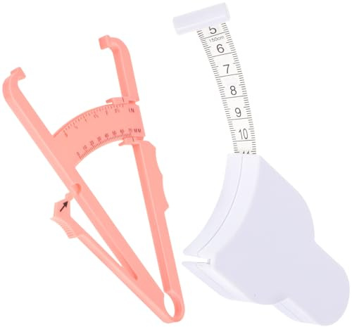 Calibro Grasso Corporeo e Metro Corpo Set 1 Abs Misurazione | Strumento Autoportante, Preciso e Leggero, Include Schede Istruzioni, Formato