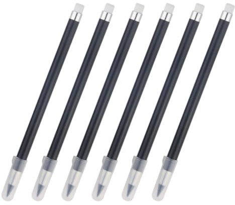 TIDTALEO 6 Matite Eternal Non Temperabili Nere Matite Cancellabili Ergonomiche per Studenti e Disegno Forniture per Ufficio e Scuola Materiali Resistenti e Confortevoli per Uso