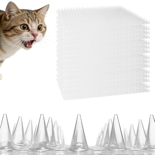 YITESHI 15 Packs Scat Mat for Cats, Transparent Cat Deterrent Mat 13x16 Inch - Safe Plastic Spike Mat to Keep Cats Off Counters, Tables, Furniture - Humane Training Tool for Indoor/Outdoor Use