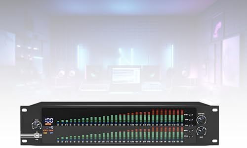 USB adjustment Dual Channel Digital Graphic EQ With USB PC Tuning, Frequency Level Display, 10 Preset Effects, Noise Reduction, Rack Mount Equalizer