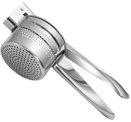 JF HOME BLISS Potato Ricer Heavy Duty Stainless Steel Potato Masher & Press with Fixed Disc Large Capacity for Fluffy Mashed Potatoes Fruit Puree Dishwasher Safe Kitchen Tool Silver