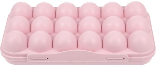 Portauova con coperchio, 18 cartoni per uova, cartone riutilizzabile in plastica PP con serratura, contenitore minimalista anticollisione, organizer per frigorifero, cartone di plastica
