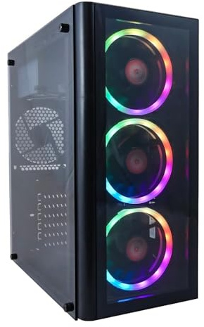 BitBull AMD Ryzen 5 RGB Ordinateur de Gaming économique/PC de Gaming - Inclut MS Office 2024-16 Go RAM (2x8 Go Dual-Channel) - SSD 500 Go - RX Vega 11 - WiFi + Bluetooth - Windows 11 Pro - Vision
