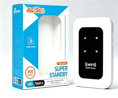 Router WiFi Portátil 5G Hotspot, 2100mAh Batería hasta 12h Autonomía, Móvil Mifi con Conexión hasta 28 Dispositivos Simultáneos, Pocket WiFi para Viajes Camping Trabajo Remoto