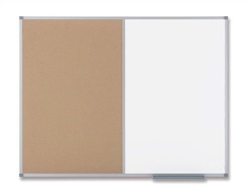Nobo Kombi-Tafel Metall/Kork 90x120cm weiß/braun