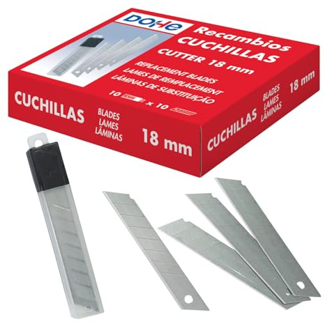 MTL 79276 – Packung mit 100 Klingen für Cutter, 18 mm, mit 10 Hüllen