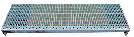 Einpress Treppenstufen Maschenweite 30x10 MW30/10 verschiedene Maße feuerverzinkt mit Antrittskante (1000 x 270 mm)