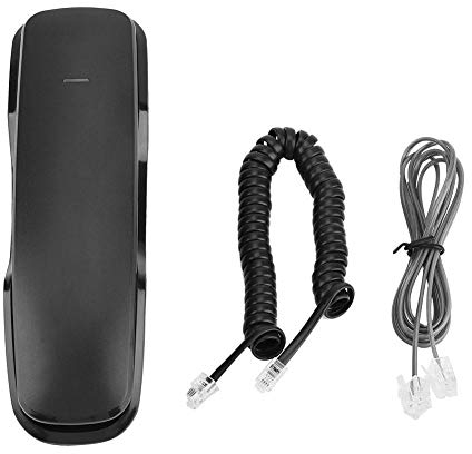 Telefono Fisso da Parete e da Scrivania Telefono con Cancellazione del Rumore, Ultimo Numero di Riselezione/Silenziamento / Pausa Telefono con Cavo di Supporto(Black)