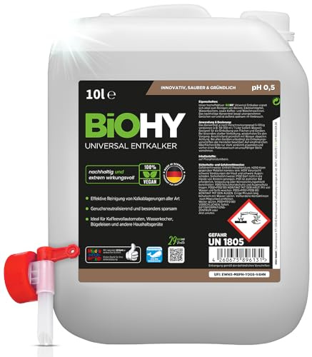 BiOHY Descalcificador universal (Bidón de 10 litros) + Grifo de Salida | Universeel concentraat voor alle huishoudelijke apparaten | Compatibel met alle koffiemachines en espressomachines (Entkalker)