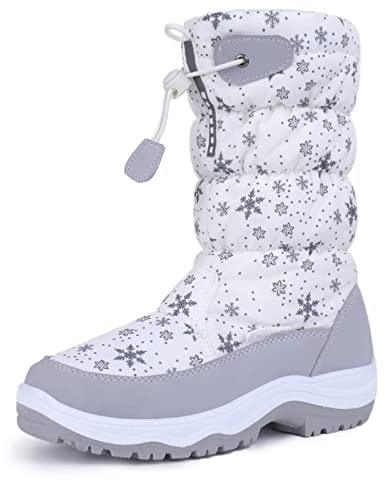 CIOR Women's Snow Boots Winter II Water-Resistant Fur Lined Frosty Warm Anti-Slip Boot U120WMX002-White-41