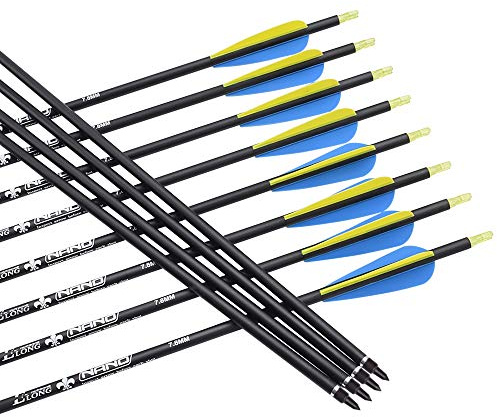 30 Pouces flèches de Chasse 12 pcs,Tir à l'arc de Flèches pour Arc Classique et Arc à Poulies de Tir en Adultes Extérieur Cible d'entrainement