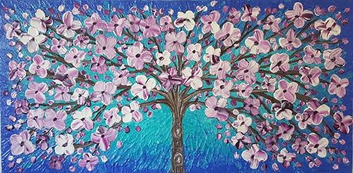 DORON ARTE QUADRO MODERNO ASTRATTO DIPINTO A MANO TELAIO GALLERY BORDI DIPINTI - ALBERO DELLA VITA - 1 metro x50x4 cm -RIF225