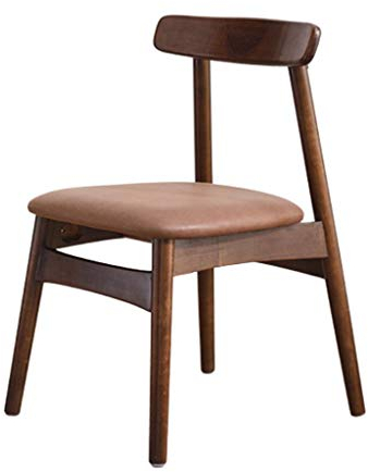 LGESR Moderner Esszimmerstuhl Esszimmerstühle Stuhl, heimischer Massivholzstuhl, Rückenlehne, Schreibtischstuhl, moderner minimalistischer Hornstuhl, Kaffeefarbe, Holzfarbe zweifarbig, Höhe 79 cm