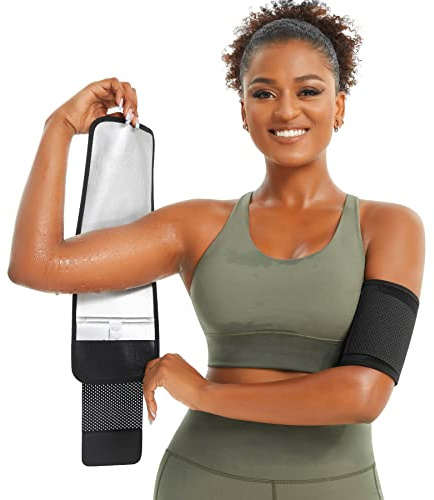 Junlan Recortadores de Brazos Sauna para los Brazos Sauna Bandas de Brazos Deportivas Quema Grasa para Mujeres Bandas de Compresión (L-XL)
