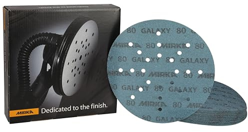 Mirka Schleifscheiben Galaxy Ø225 mm Korn 80 25 Stück Klett | Schleifscheiben Korn 80 für Langhalsschleifer hohe Abtragsleistung langlebig optimal für Trockenbauarbeiten