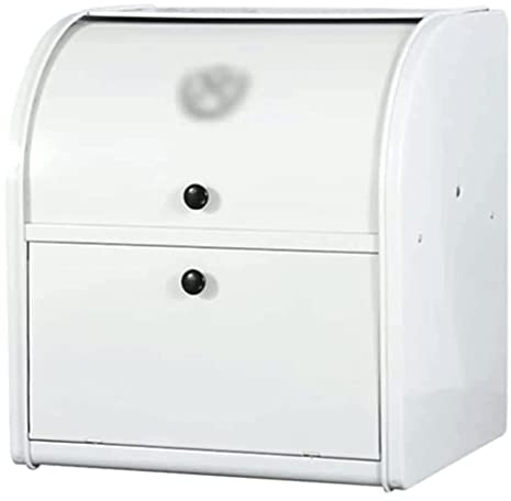 LIOONS vintagecaja panera Panera Premium de gran capacidad, panera de metal de 2 niveles, soporte para pan con tapa enrollable, despensa, almacenamiento de pan, 5 l contenedor de pan