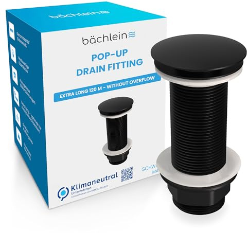 Bächlein Bonde universelle extra longue sans trop-plein (chrome), Valve Pop Up pour lavabo à poser